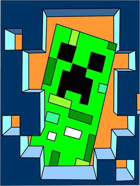 This coloring page displays the grandeur of the minecraft world. Minecraft Creeper coloring-in picture | Minecraft coloring ...