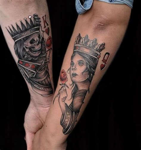 Heart king and queen tattoo. 63 Premier King And Queen Tattoos For The Most Wonderful ...