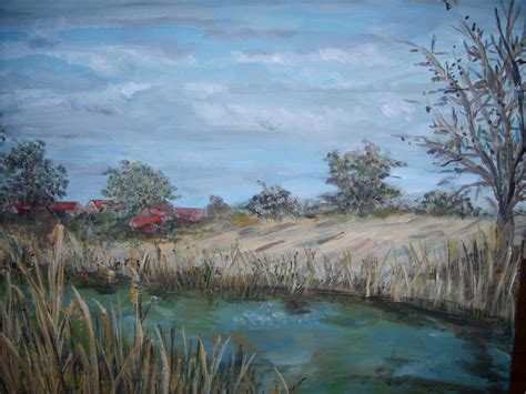 Entspannen sie, entfliehen sie dem alltag. Fehnkanal - Landschaft, Ostfriesland, Acrylmalerei, Meer ...