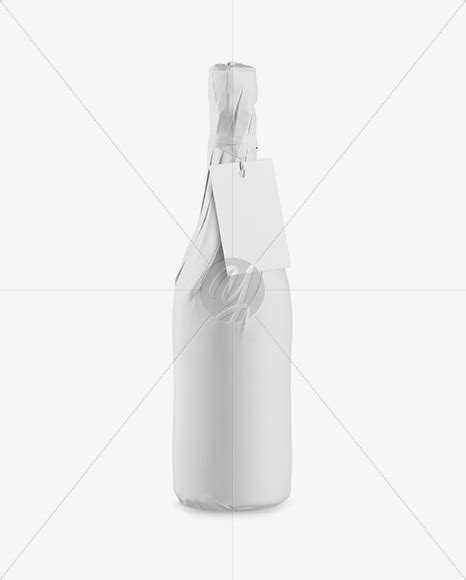 Wine Bottle in Matte Paper Wrap With Label Mockup in ...