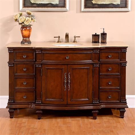 Get free shipping on all orders over $99. Silkroad 60 inch Vintage Single Sink Bathroom Vanity ...