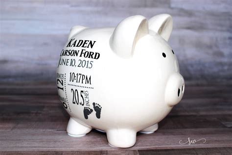 Jeffy's piggy bank! is the 300th episode of sml movies. Personalized Piggy Bank, Baby's First Piggy Bank, Baby ...