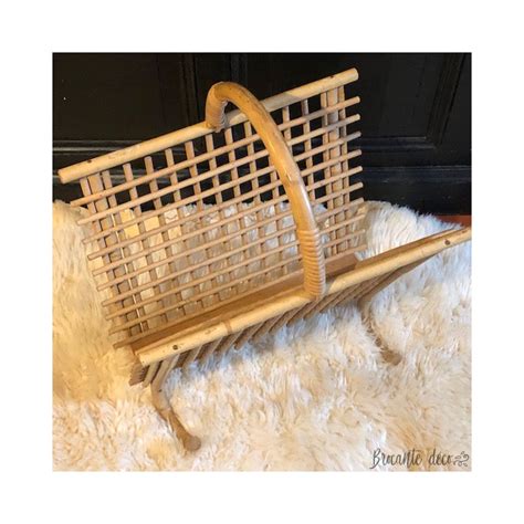 Polish manufacturer of rattan fence accessories, privacy screening, planters and other rattan products. Old magazine rack | Vintage | From the 60s | Rattan | Rare