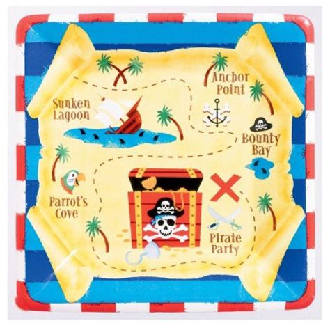 Author ava posted on july 1, 2020. PIRATES TREASURE SQUARE PLATES 17.7cm, PIRATE PARTY ...