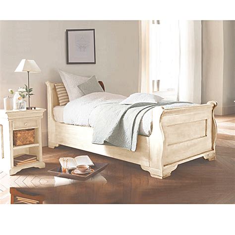 Lit 90 x 190 cm style louis-philippe - ivoire ...