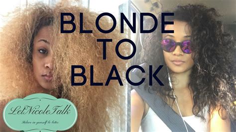 If you have very dark hair or hair that has previously been colored, you may find that the best way to go blonde is to bleach your hair and follow up with a blonde toner. Dying bleached blonde hair to black | Natural curly hair ...