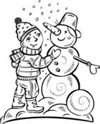 Coloring page outline of cute puppy. Snowman coloring pages | Free Coloring Pages