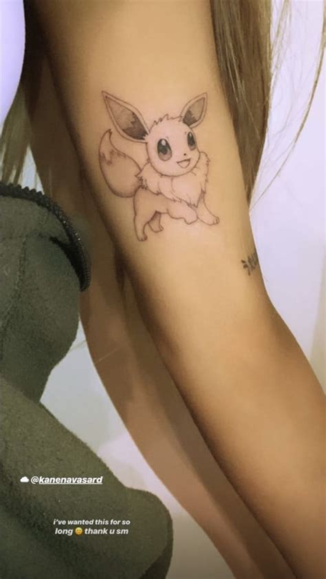 She is popular among fans around the world. Here's a Look at Ariana's New Eevee Tattoo | Ariana Grande ...