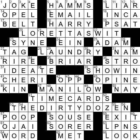 The crossword solver solves clues to crossword puzzles in the uk, usa & australia. 0615-17 New York Times Crossword Answers 15 Jun 17 ...