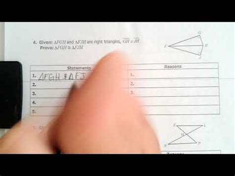 Given that dabc @ dxyz, identify and mark all of the congruent corresponding parts. Unit 4: Triangle Congruency HL and Mixed Practice - YouTube