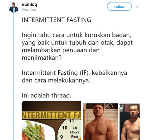 Bu yazıda sizinle intermittent fasting diyetinin faydalarını öğrenecek, nasıl uygulayabileceğinizi anlatacağım. Cuba Cara Diet Intermittent Fasting Ini, Anti Penuaan & Jimat!