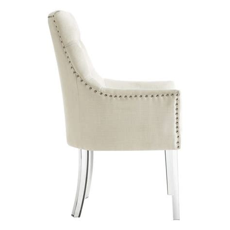 Dining arm chairs do tend to take up a little more room than side chairs so it's less common to find if you're looking for a new set of dining arm chairs you might consider choosing chairs that are. Judy Button Tufted Armed Dining Chair Set of 2 | Linen ...