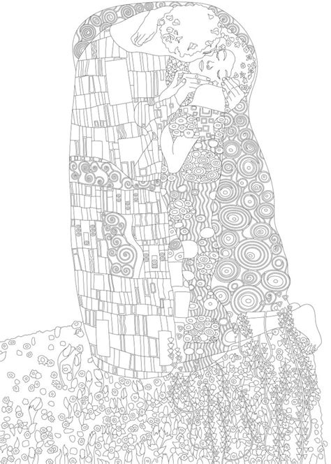 This cool tattoo is not mine. The Kiss - Gustav Klimt ready for coloring Mini Art Print ...