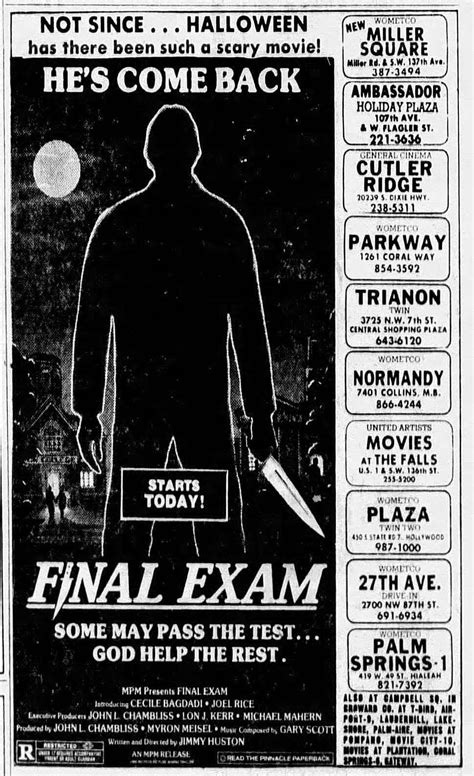 How the judas and the black messiah filmmaker went from outsider to trailblazer with a studio movie about. Final Exam (1981) | Movie showtimes, Scary movies, Tv ads