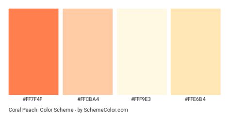 For example, #0000ff is displayed as blue, because the blue component is set to its highest value (ff) and the others are set to 00. Coral Peach Color Scheme » Orange » SchemeColor.com