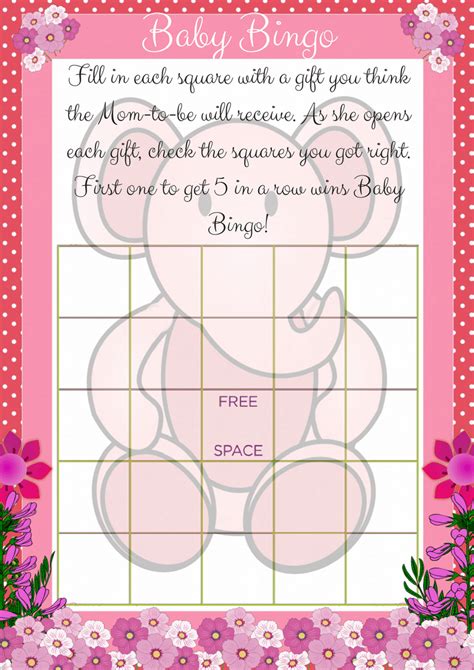 Your guests won't believe how great your baby you'll find free baby shower printables such as baby shower invitations, bingo cards, thank you cards, printable games, word scrambles, checklists. Printable Pink Elephant Baby Shower Bingo Game
