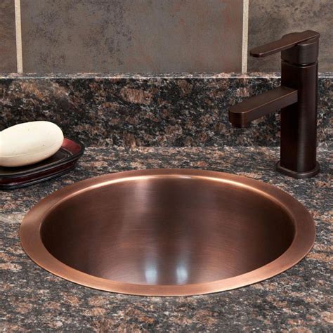 Burnished brass gold undermount under mount basin sink hand made pvd rectangle. 14" Baina Extra-Deep Round Copper Sink - Undermount Sinks ...