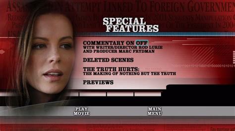 Then shestretched her young form luxuriously and pondered on the delirioussecret that was all hers. Nothing But the Truth (2008) - DVD Menu