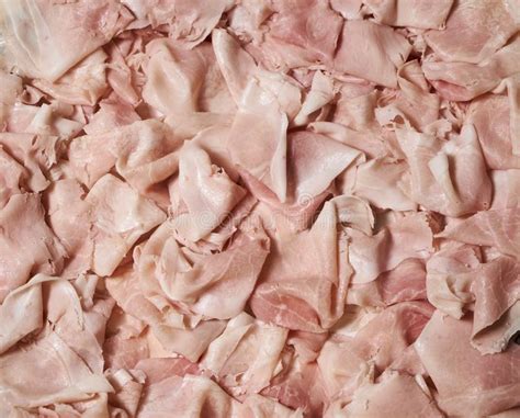 Food Tray With Sliced Ham Meat And Cheese Top View, Close ...