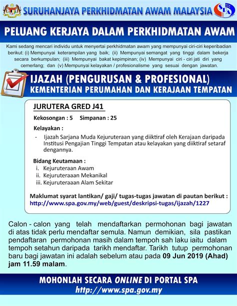 Get direct access to spa gov my through official links provided below. Permohonan Jawatan Kosong Pegawai Hidupan Liar G41 2019 ...