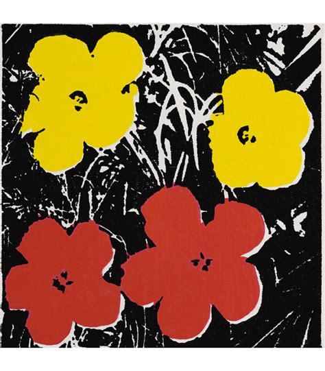 23 x 23 inches frame dimensions: Giclée Print on canvas: Flowers - Andy Warhol