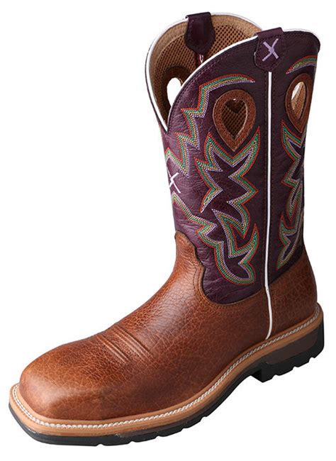 Twisted x leather boots for men. Mens Twisted X Cowboy Grained Bomber Composite Toe ...