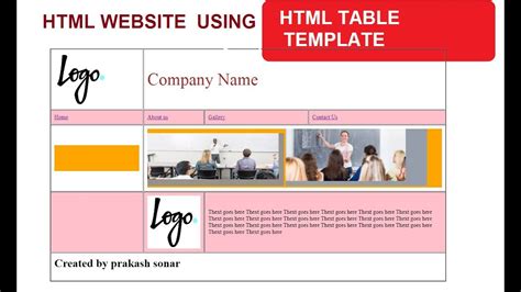 Creating a website for your business. HTML WEBSITE TEMPLATE USING TABLE | CREATE WEBSITE USING ...