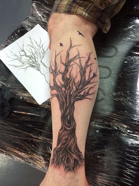 Dead tree tattoo pictures to pin on pinterest. Pin by Jess Reissfelder on Tree art | Tree leg tattoo ...