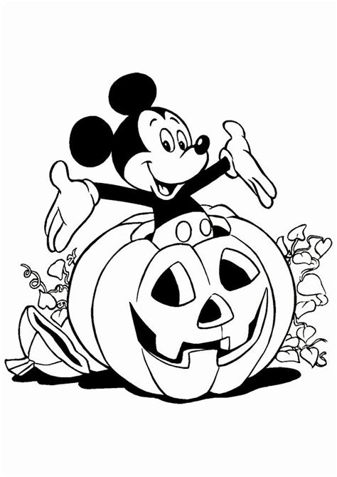 40 printable coloring pages with disney characters on a halloween theme. Mickey Mouse in the Pumpkin coloring page | My Fairytale ...