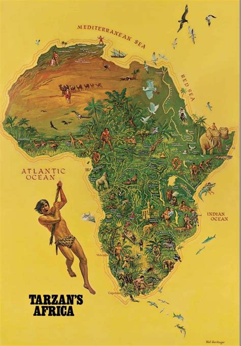 Welcome to heritage of african jungles. Another map of Tarzan's Africa. Note the position of Pal-u-Don. | Tarzan, Africa, Tarzan of the apes