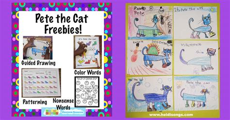 Make learning fun with pete the cat! Pete the Cat Freebies- Guided Drawing, and More!