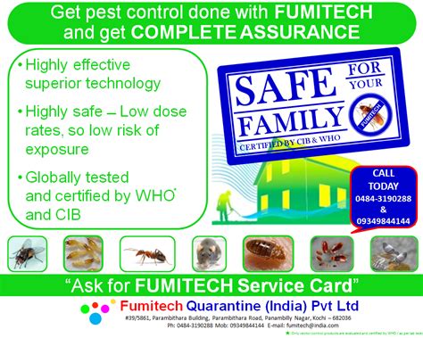 Orion pest solutions private limited offers pest services with very competitive price both for residential and commercial. Fumitech Quarantine (INDIA) Pvt Ltd: Fumitech's Pest ...