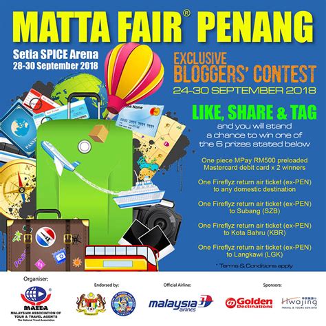 Expect the usual hordes of people, thirsty for a deal at this seasonal travel fair. MATTA FAIR PENANG 2018 @ SETIA SPICE ARENA - EXCLUSIVE ...