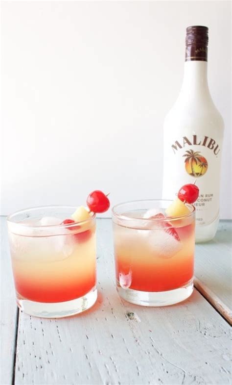 If you have a list of ingredients you have. Malibu Sunset Cocktail | Mixed drinks recipes, Coconut rum ...