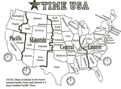 Gmt and usa time zones. Printable us timezone map with state names