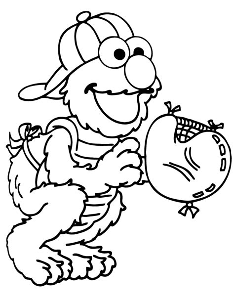 Check out all our coloring pages activities for kids and keep them coloring for hours! Elmo Into A Baseball Catcher (With images) | Elmo coloring ...