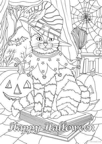 Her eyes makes people fear of her. Holidays - Halloween Cat - Printable Adult Coloring Pages ...