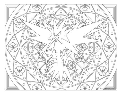 Zapdos 145 coloring book page. Zapdos Pokemon #145 | Pokemon coloring, Pokemon coloring ...