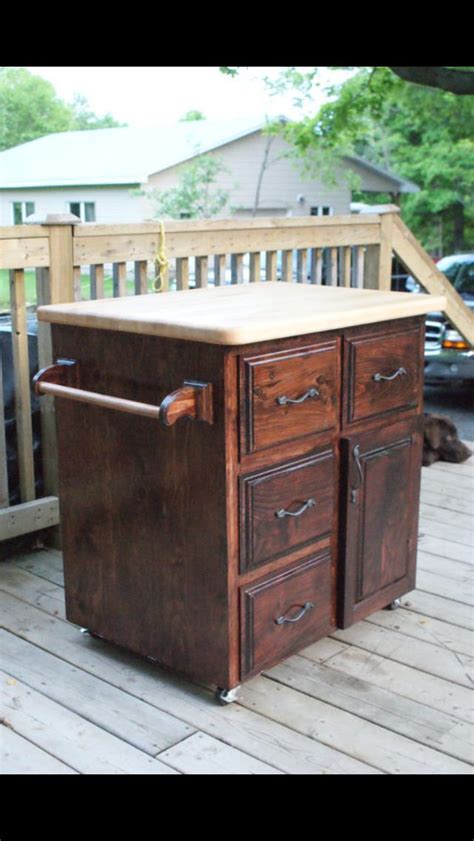 Butcher block is a popular type of wooden kitchen counter. Rolling Butcher block | Outdoor storage box, Outdoor ...