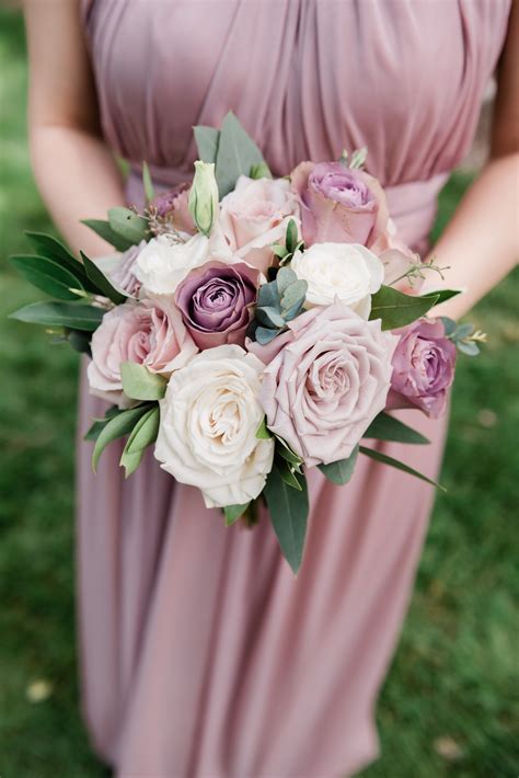 Always on time, farm direct delivery. Mauve Small Bridesmaid Bouquet | Purple wedding bouquets ...