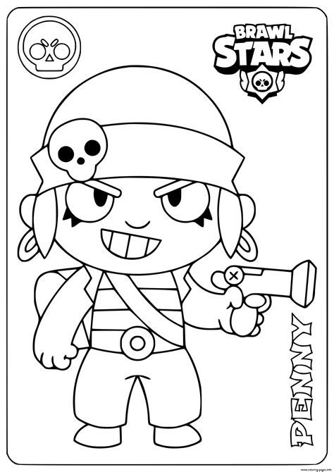 Find the best brawl stars coloring pages for kids & for adults, print 🖨️ and. Pirate Brawl Stars Penny Coloring Pages Printable