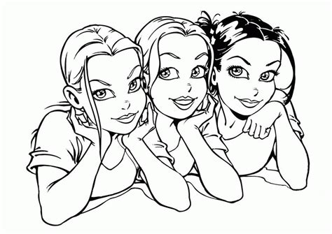 Best friend forever coloring page bff drawings cute best friend drawings drawings of friends. 3 girls coloring page - Clip Art Library