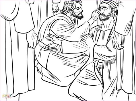 Jesus saw a man blind born blind. Jesus Heals a Man Born Blind coloring page | Coloring ...