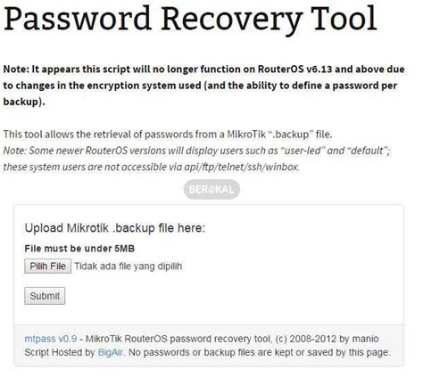 Cari dan siapkan file backup asalkan kita ada file back konfigurasi nya, kita bisa mendapatkan user dan password mikrotik kita kembali, 2}. √ 3 Cara Mengetahui Password Mikrotik yang Lupa