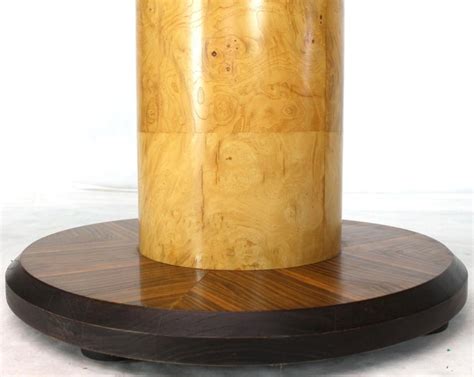 Sign up for style & decor. Round Single Cylinder Pedestal Base Burl Game Low Dining ...