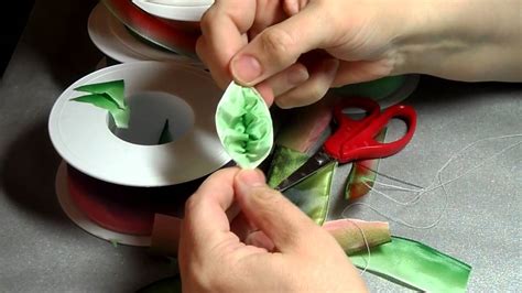 This pin was discovered by nancy thielke. How to make French ribbonwork leaves - YouTube