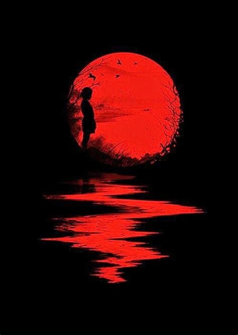 Bello y sencillo fondo de pantalla con una corona para. Luna roja | Producción artística, Arte de luna, Luna roja