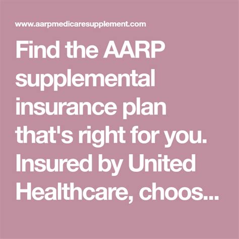 Check spelling or type a new query. Find the AARP supplemental insurance plan that's right for you. Insured by United Healthcare ...