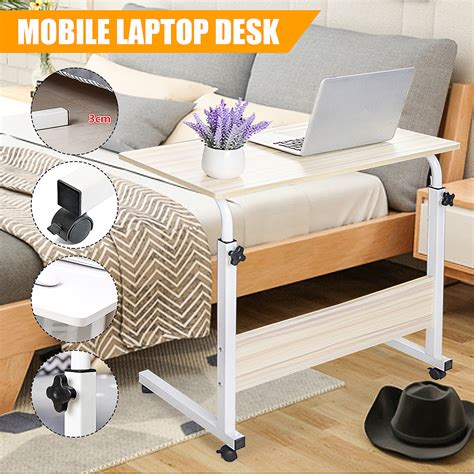 Aw adjustable rolling pc mobile cart 25x22x69 monitor mount printer deck aluminum computer desk sit stand workstation black Adjustable Notebook Laptop Desk Office Portable Table ...