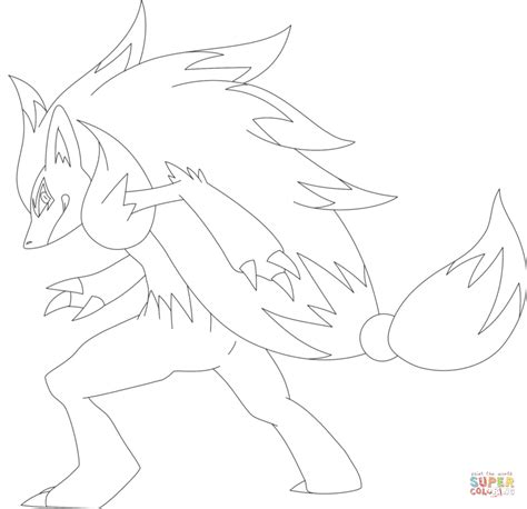 Cartoons coloring pages are a fun way for kids of all ages, adults to develop creativity, concentration, fine motor skills, and color recognition. Zoroark | Super Coloring | Pokemon sketch, Pokemon zoroark ...